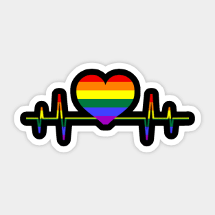 LGBT Heartbeat , Heartbeat lgbt , LGBT heartbeat LGBT rainbow heartbeat gay and lesbian pride , LBGT Gift Heartbeat Pride Sticker